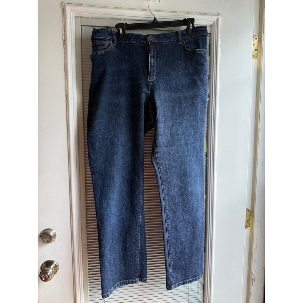 Ralph Lauren LRL Jeans Womens 18W Blue Good Straight Leg Elastic Back Stretch